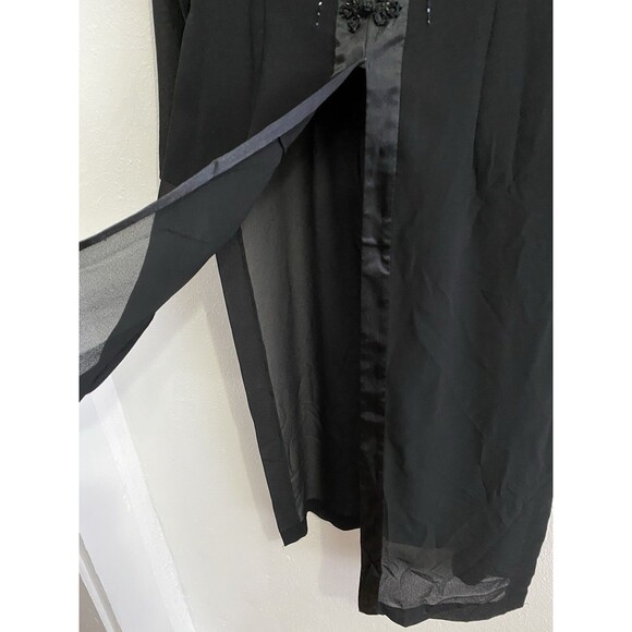 Avant Garde Sheer Long Black Suit Jacket Sz 10 Chiffon Evening Event Artsy D30 - Picture 3 of 10